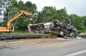 LKW umgestuerzt A 1 Rich Saarbruecken P154